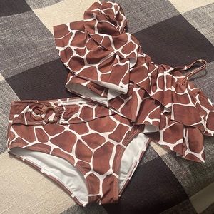 Giraffe pattern bathing suit